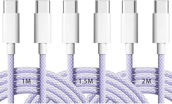 YXHH USB-C Type C to Type C ケーブル 急速充電 Type-C 1m+1.5m+2m 20W急速充電