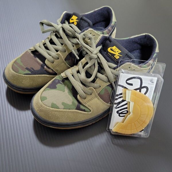 Nike SB Dunk Low Pro Camouflage 27.0cm ヒールプロテクター守 XL 付き!!!