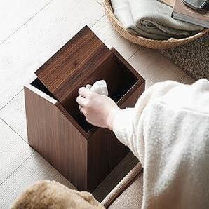 木製ゴミ箱 高級突板使用 回転蓋 MOKUREN モクレン RF-2401