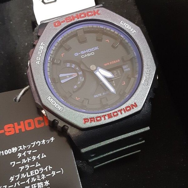 未使用 CASIO カシオ G-SHOCK Gショック マジョーラカラー パープル グリーン GA-2100AH-6AJF