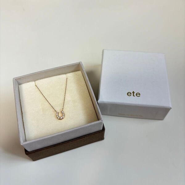 ete ホースシューダイヤモンドネックレス K10