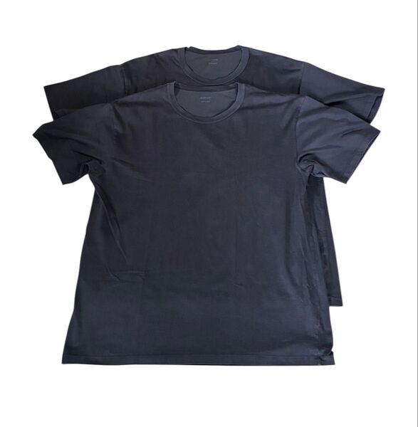 UNIQLO ユニクロ エアリズムコットンクルーネックTシャツ(半袖)ブラック 2枚セット