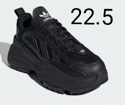 adidas OZGAIA 厚底 スニーカー ブラック 22.5cm adidas 靴 オールブラック レディース