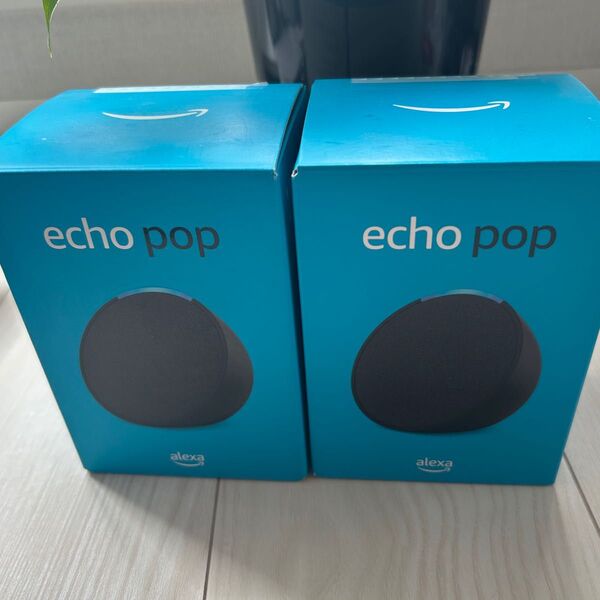 【新品・未開封】2個セット コンパクトスマートスピーカー with Alexa Echo Pop チャコール 黒 ブラック