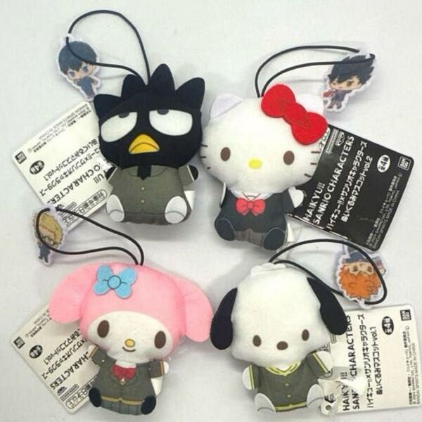 ハイキュー!!×サンリオキャラクターズぬいぐるみマスコット 黒尾鉄朗 月島蛍 影山飛雄 日向翔陽