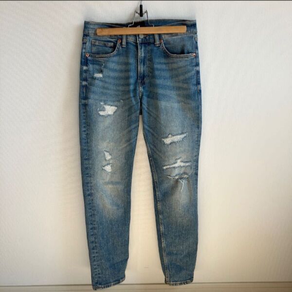 H&M スキニー ダメージ加工 デニムパンツ ダメージ ジーンズ ボーイズ キッズ ジュニア