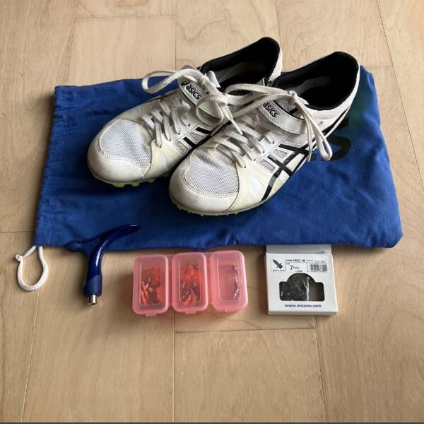 ASICS アシックス 陸上競技スパイク 短距離 中距離 部活 陸上部 ホワイト