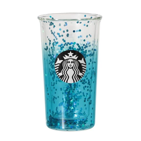 スターバックスダブルウォール耐熱グラスターコイズグラデーション355ml