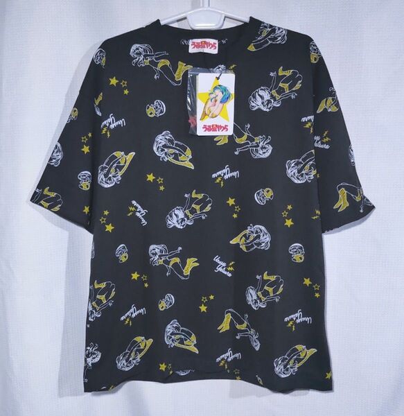 新品 Tシャツ L ラムちゃん テン 総柄 うる星やつら アニメ ステッカー