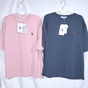 新品 ペアルック Tシャツ L ユーエスポロアッスン ワンポイント 刺繍 半袖