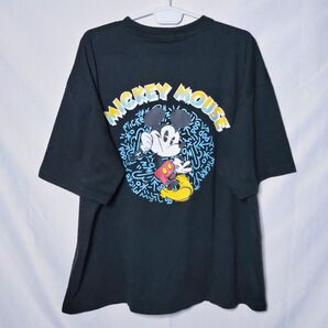 新品 Tシャツ L ミッキー ディズニー サークル レトロ ストリート 半袖 カットソー