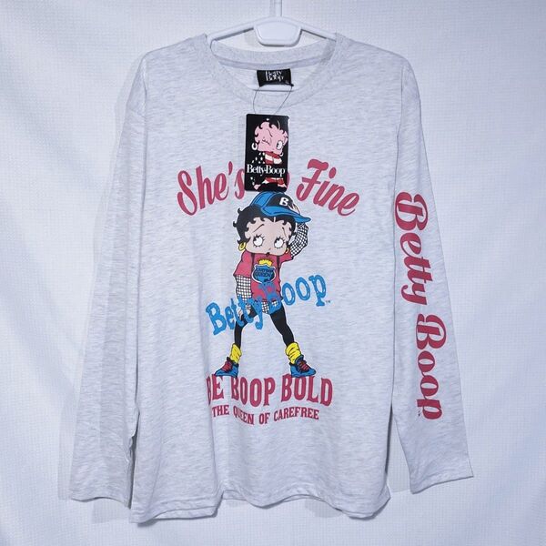 新品 ロンT XL ベティブープ Bガール アニメ 袖プリント 長袖Tシャツ