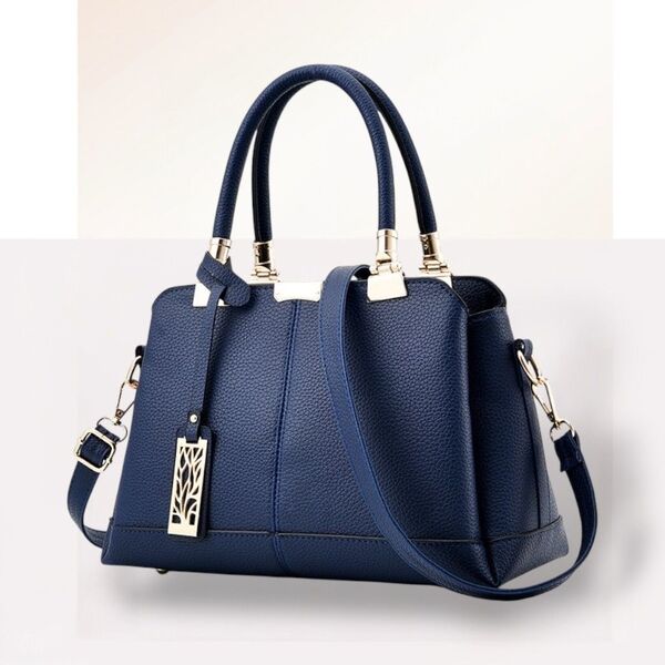新品 高見え 2wayバッグ ハンドバッグ ショルダー トート 上品 レディース レザー ショルダーバッグ 結婚式 青
