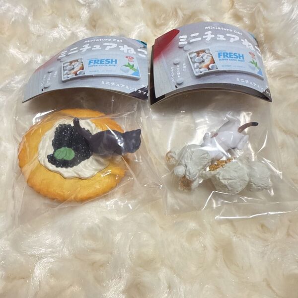 【ミニチュアねこ】キャビアねこ ポップコーンねこ 2点セット パンダの穴 タカラトミーアーツ フィギュア