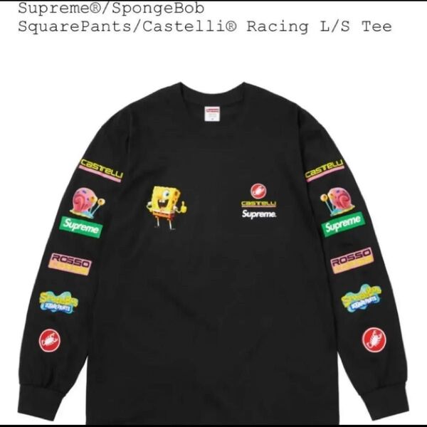 Supreme x SpongeBob Castelli Racing L/S Tee Black