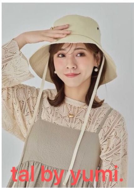 tal by yumi アドベンチャーハット 新品 バケットハット 白 しまむら 新作 ゆみコラボ ホワイト 顎リボン紐 紫外線