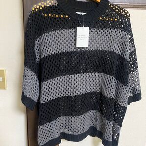 【SERACE】 ルーズシルエットシアーメッシュ半袖ニット