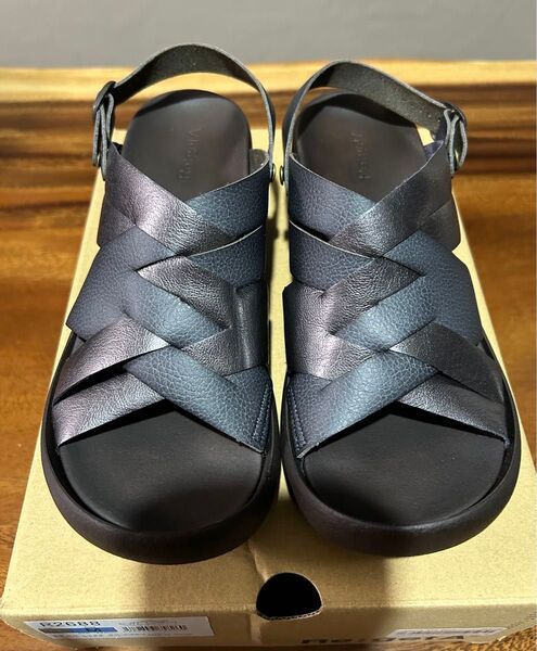 Re:getA リゲッタ サンダル 編み込み レディース ダークシルバー M 23.0〜23.5 【美品】【未使用】