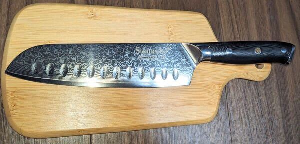 Sunnecko (サンネッコ) 73層ダマスカス 包丁 刃渡18cm 三徳包丁
