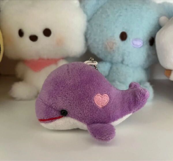 クジラ ぬいぐるみ キーホルダー パープル