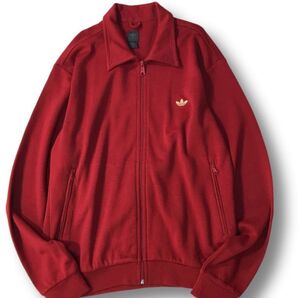 美品 adidas アディダス 黒タグ トレフォイル トラックジャケット レッド サイズL
