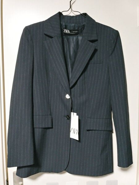 【新品】ZARA ザラ スーツジャケット ストライプ ブラック