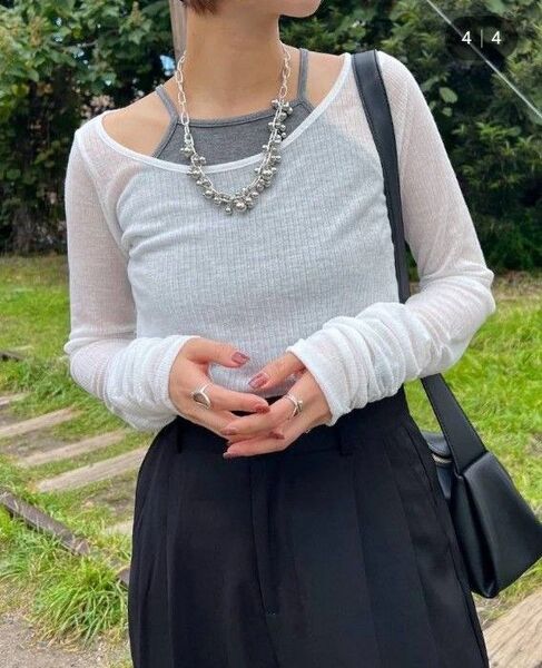 JEANASIS ネックレイヤード2P LS TEE