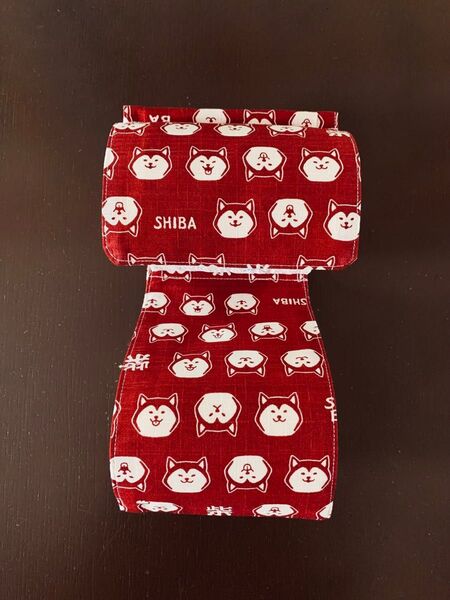 和風芝犬×レッド トイレットペーパーホルダーカバー