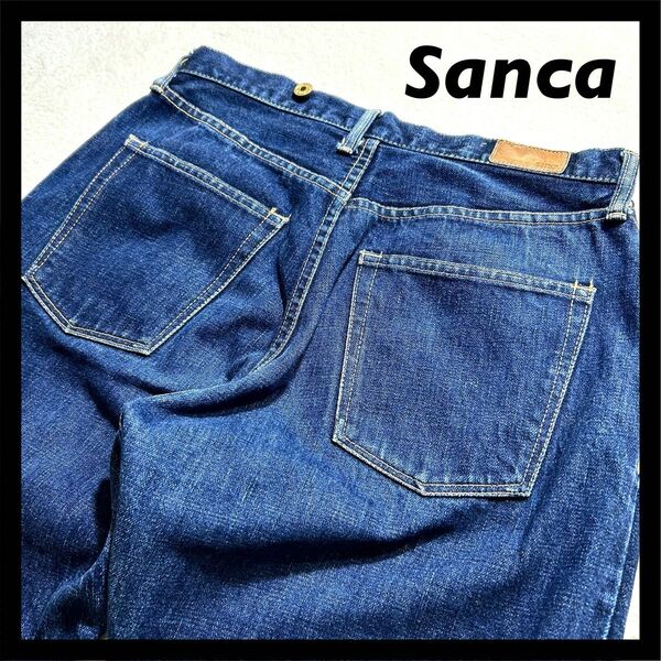 希少 【Sanca】 デニムパンツ 2 テーパード セルビッチ 濃紺