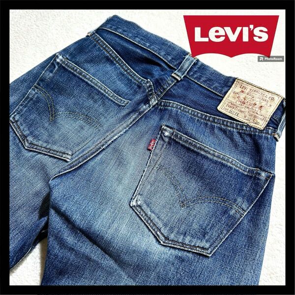 【LEVI'S 501XX】 デニムパンツ 30 ビッグE 赤耳 刻印555 USA古着 アメリカ