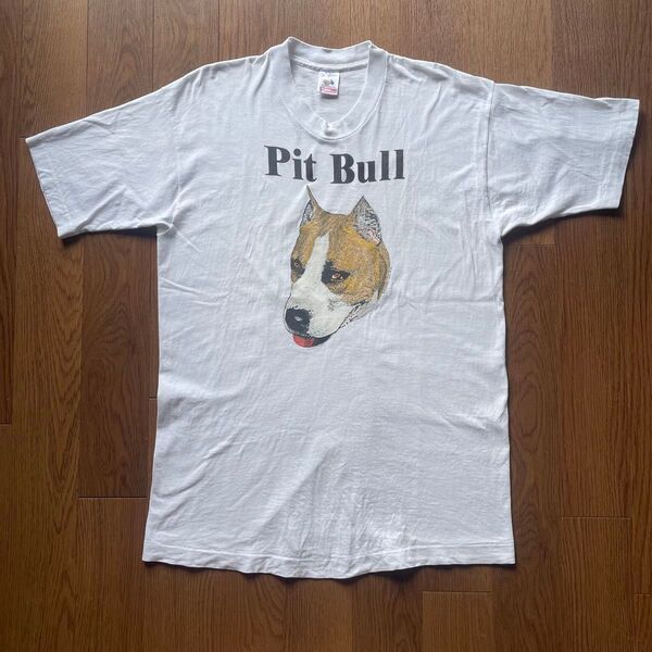 【vintage】80s Pit Bull アニマル Tシャツ USA製 犬