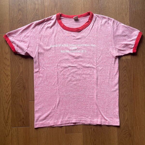 【vintage】70s~80s sportswear リンガーTシャツ 赤