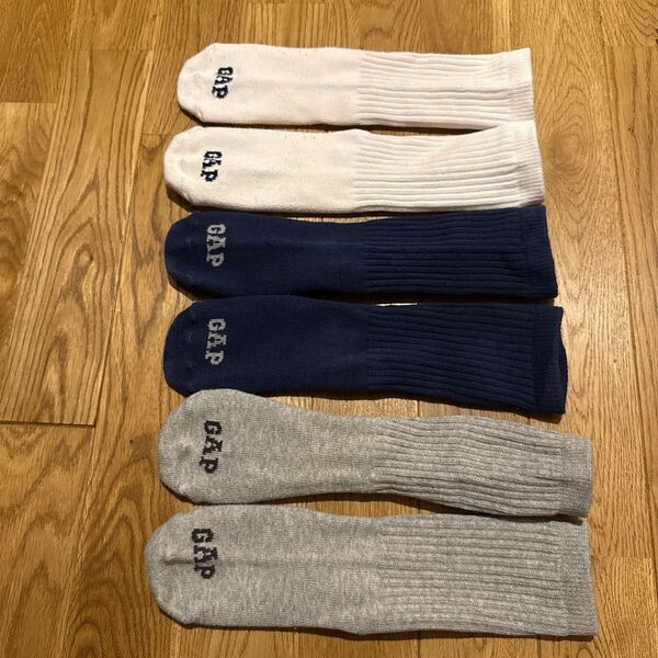 GapKids Mサイズ 19〜21センチ ソックス 3枚組 靴下 無地