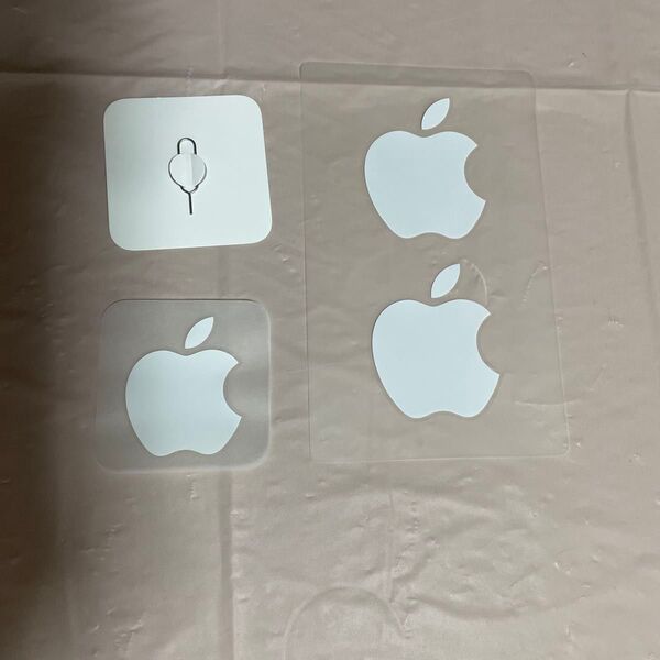Apple ステッカー シム取り外し針 アップルシール 3枚iPhone アップル ホワイト ロゴ リンゴマーク