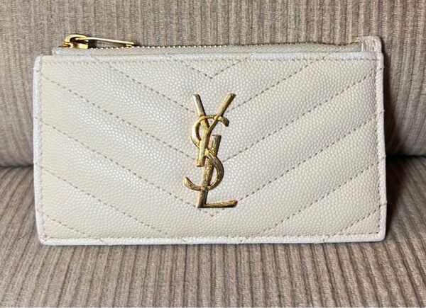 サンローラン フラグメントケース YSL カサンドラ キャビアスキン カード入れ 財布