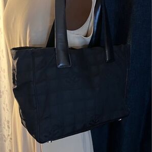 正規品 CHANEL ニュートラベルライン PM トートバッグ ナイロン 黒 ココマーク