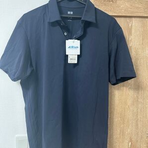 【セット売り】ユニクロ ネイビー &ストライプ エアリズムポロシャツ Lサイズ 未使用