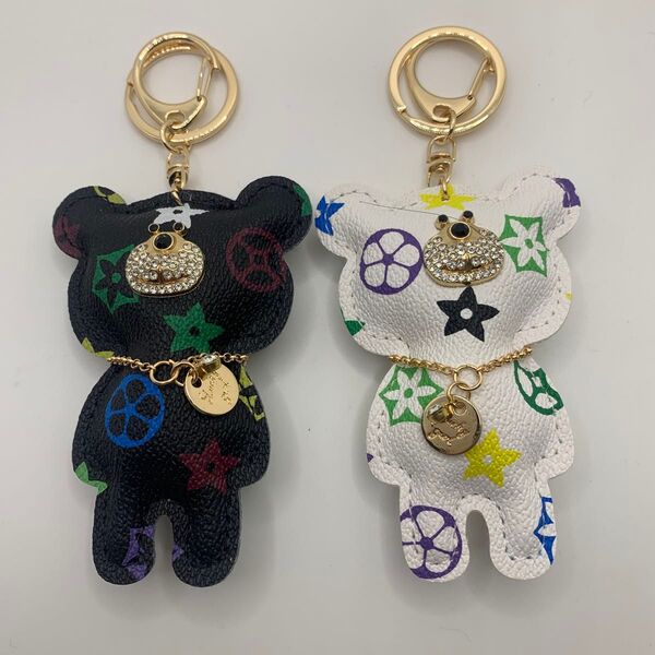クマ型チャーム&キーホルダー2個セット
