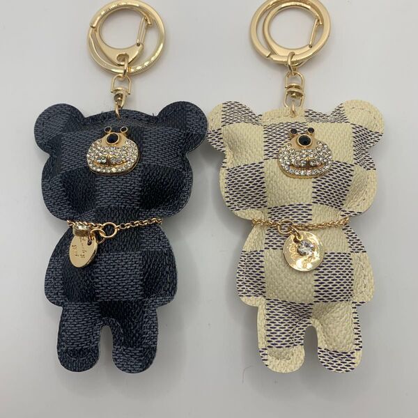 クマ型チャーム&キーホルダー2個セット