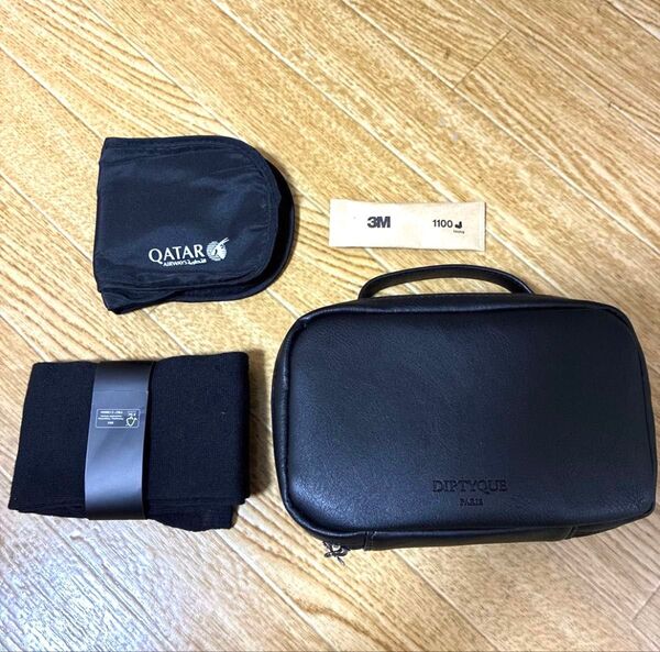 新品 ディプティック diptyque トラベルポーチ カタール航空 おまけつき アイマスク 3M耳栓 ソックス