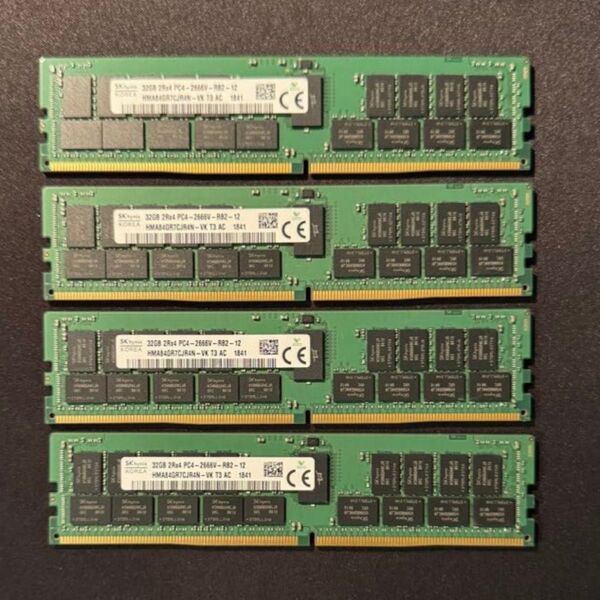 SKhynix製 32GB ECC DIMM x 4枚 合計 128GB