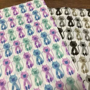 No.374 ネコ柄 セット 2色 SEVENBERRY ネコ猫 コットン