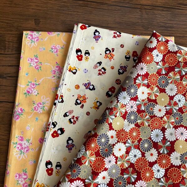 生地 まとめて 250cm分以上 バラ売りOK 生地 シーチング 和小物に 夏祭り 金蘭 和柄 有輪 花束