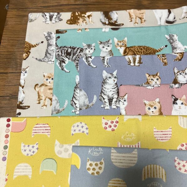 生地 まとめて 250cm分以上 バラ売りOK ねこ/ネコ/キャット/CAT/にゃんこ/三毛猫/ベンガル/生地/綿/コットン
