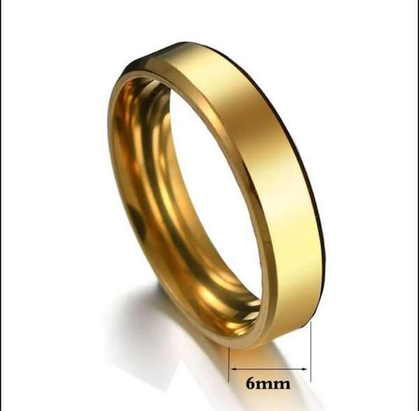 ステンレスリング シンプル角リング6mm 指輪 リング メンズリング ステンレス指輪 サージカルステンレス 金属アレルギー対応