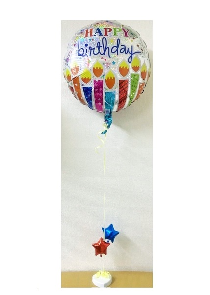 バースデー　バルーン　誕生日　ヘリウム　風船　星　キャンドル　キラキラ　ラメ