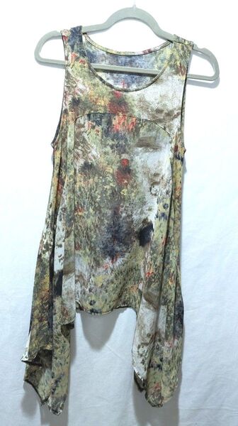 Dazur ダジュール ニット シフォン ノースリーブカットソー トップス M