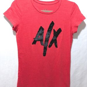 A/X アルマーニ エクスチェンジ 立体ロゴ Tシャツ 赤 XS