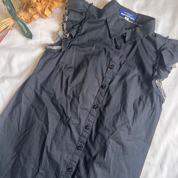 【BURBERRY BLUELABEL】袖フリル ボタンシャツ チュニック36