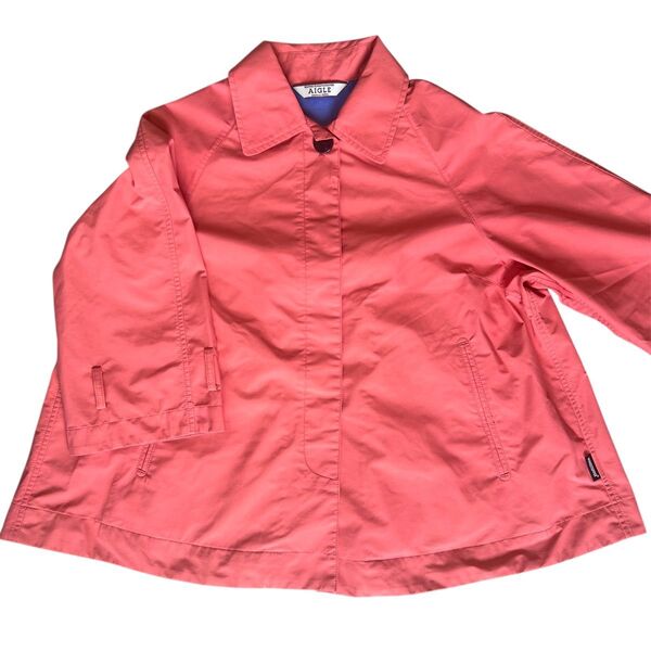 【AIGLE エーグル】ピンク ゴアテックス レインコート ウィンドブレーカー Windows stopper M